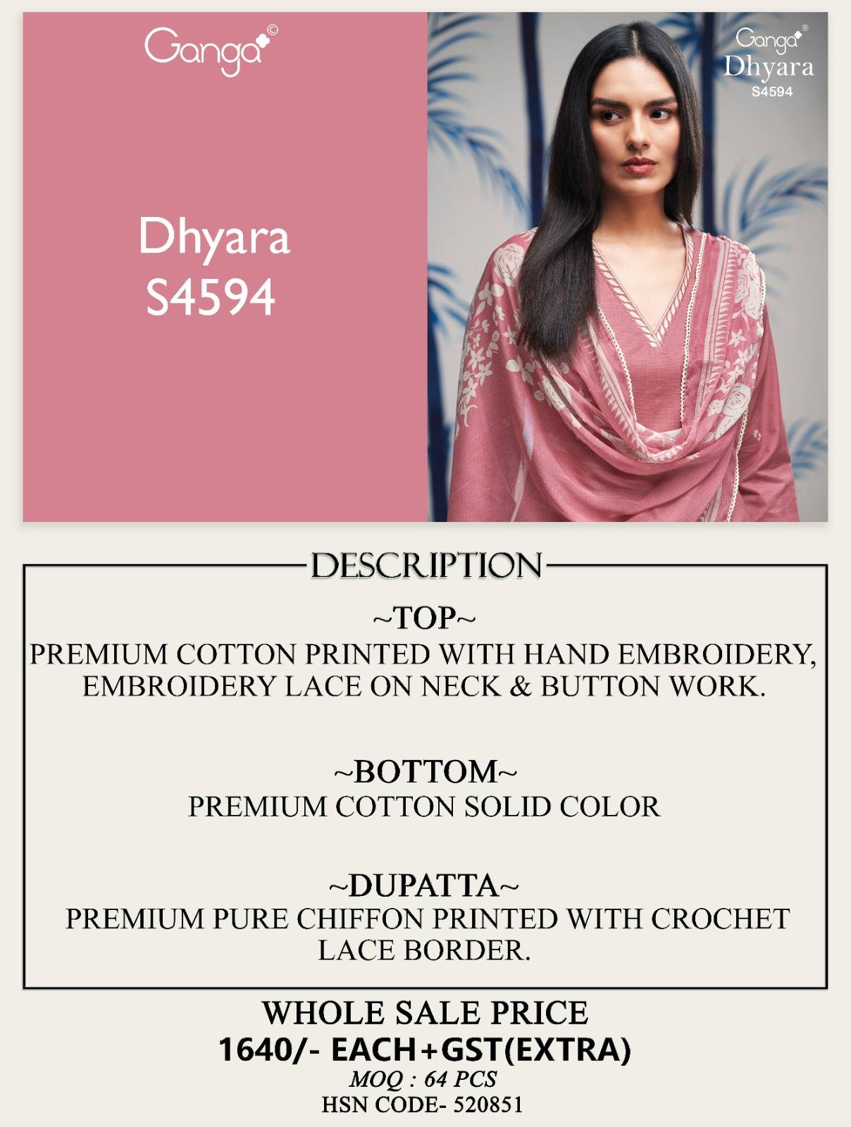 DHYARA 4594 Series By GANGA FASHION Stylish Beautiful Colourful COTTON Dresses At Wholesale Price
